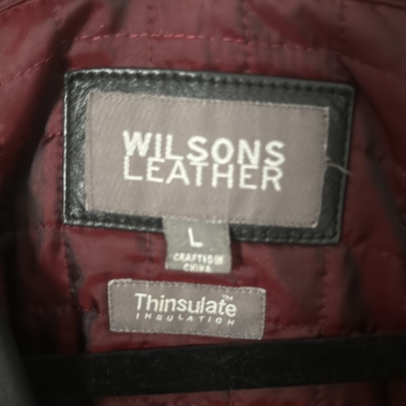 Black Leather Women's Jacket VINTAGE Wilson’s leather with THINSULATE size L - Picture 2 of 6